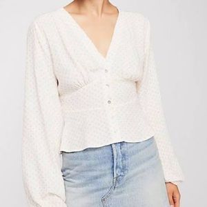 Free People Love Street Polka Dot Blouse